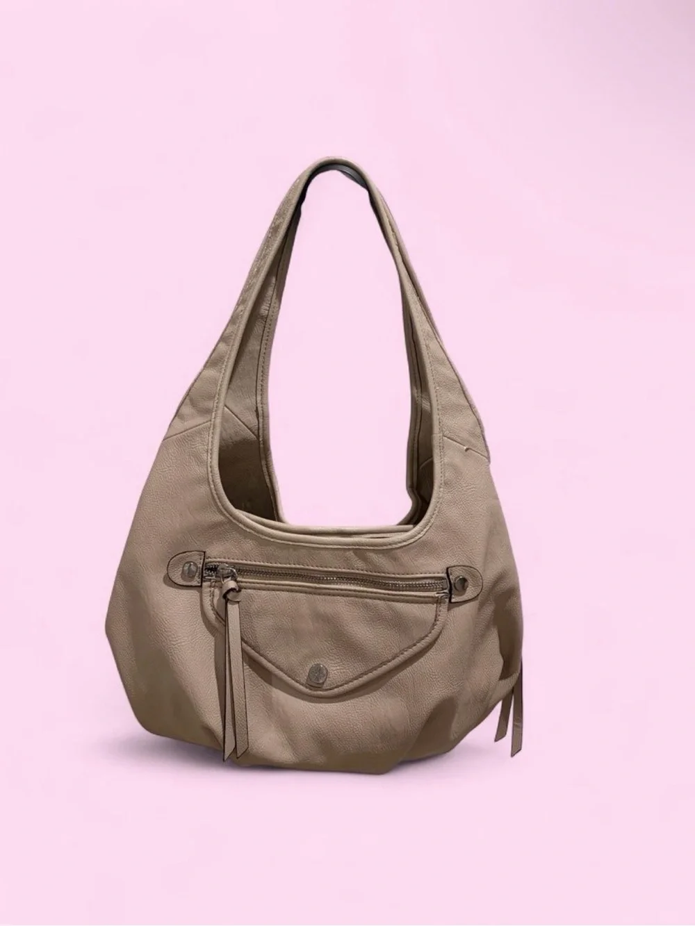 Simply Vera Vera Wang Taupe Hobo Shoulder Bag